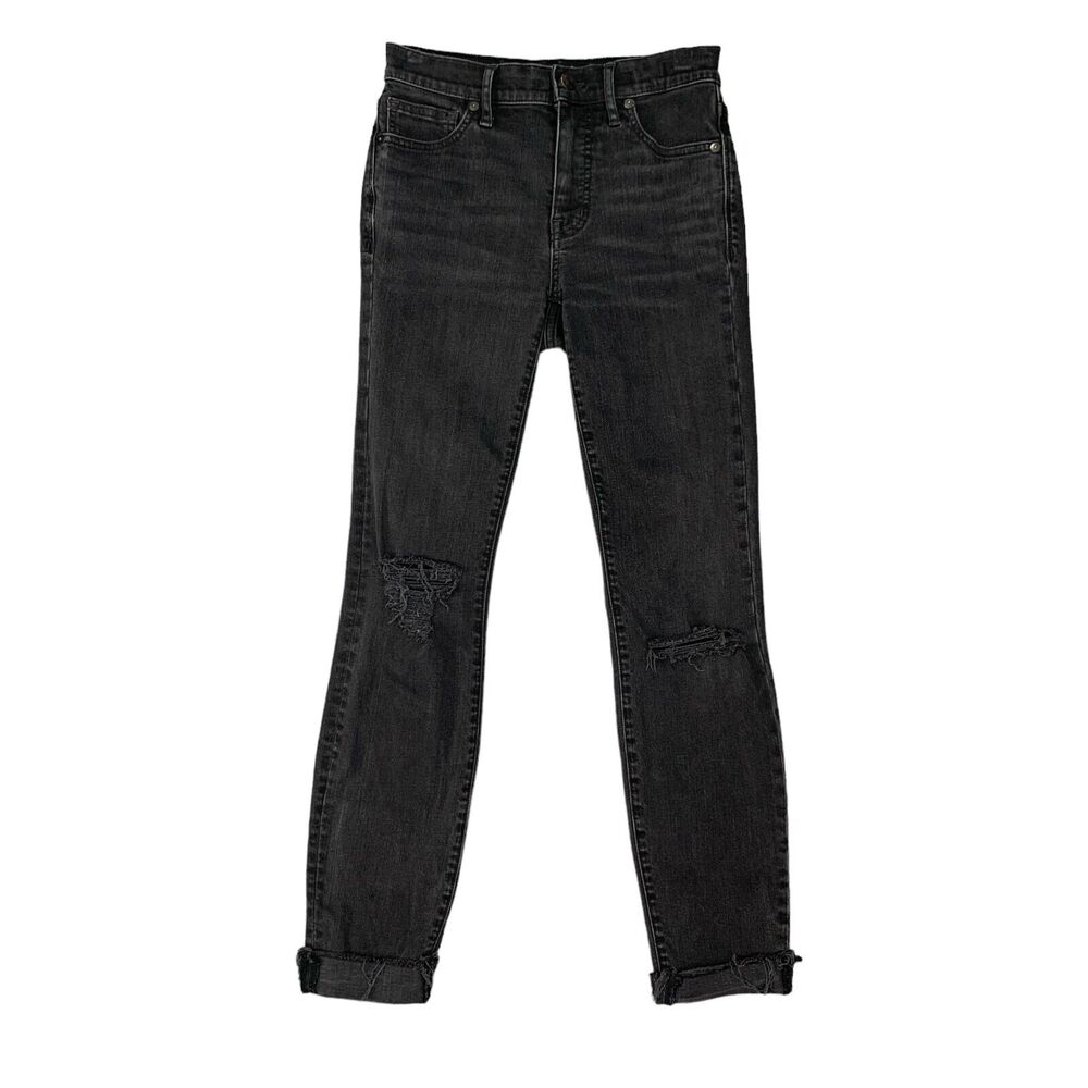 Madewell 9 Inch High Riser Skinny Jean Womens 24 Distressed 5 Pocket Frayed Hem